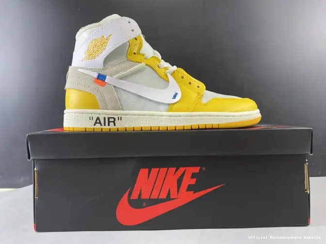 Official Maikesneakers Jordan AQ0818-149 Yellow-Cone NRG Dark Air x White 1 Off-White Powder 0607